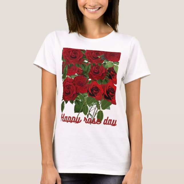 Roseday Classic Premium-anpassning av T-Shirts (Framsida)