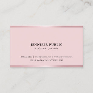 Rosegold Färg-minimalistisk modern Elegant enkel Visitkort