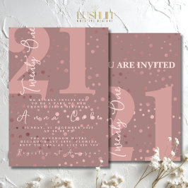 Rosegold Glitter Birthday Sparkling Glam Party Inbjudningar