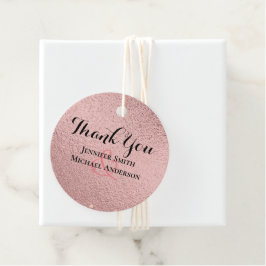 RoseGold Glitter Glam Foil Se Bröllop BUDGET Gåvor Etiketter