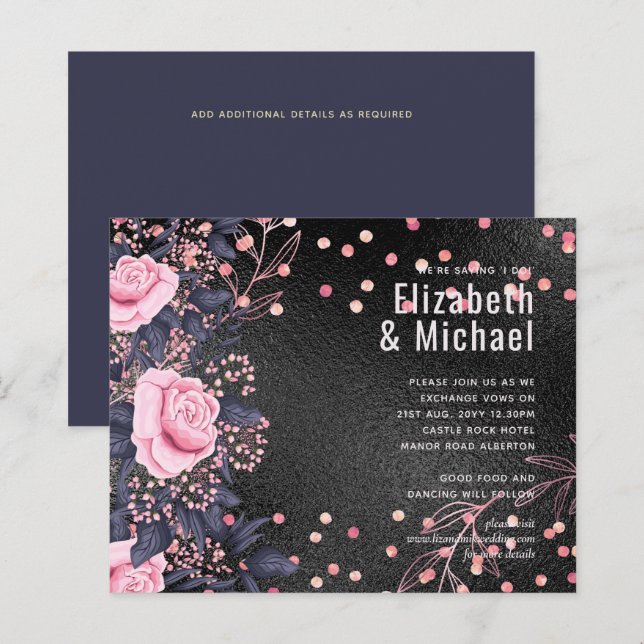 Rosegold Metallic BRÖLLOP Glitter utseende (Fram/baksida)