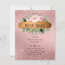 RoseGold Metallic Glitter Blommigt Foil Watch Bröl
