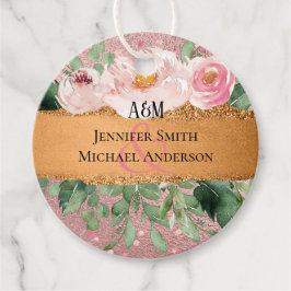 RoseGold Metallisk Glitter Blommig Folie Utseende  Gåvor Etiketter