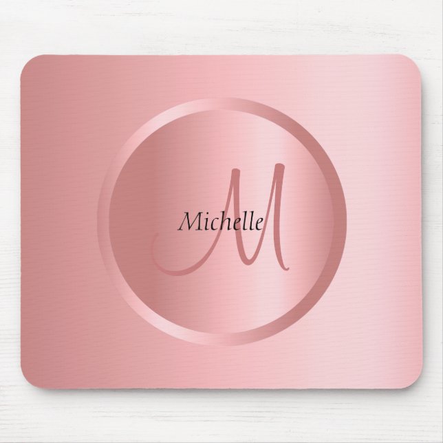 Rosegold Monogram Modern Elegant-mall Musmatta (Framsidan)