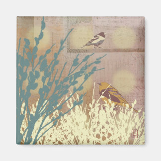 Rosegold Pussy Willow Bird Design Magnet