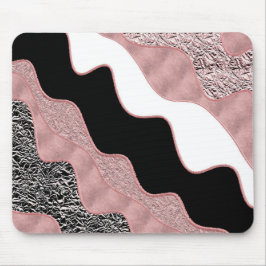 Roséguld Abstrakt Våg Modern Glamour Trendig Musmatta