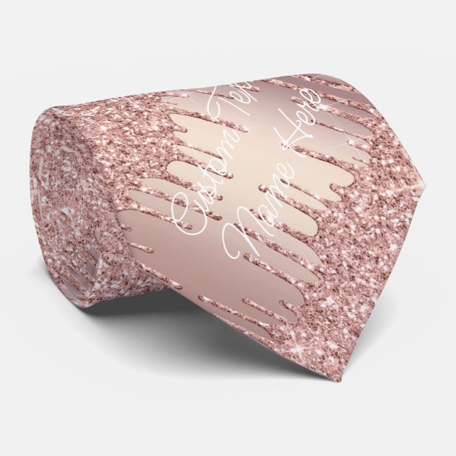 Roséguld anpassad text slips blush glitter droppar (Rullad)