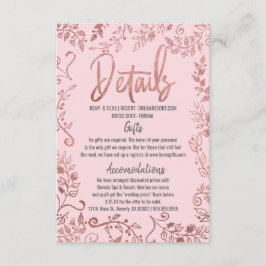 Roséguld Blommig Glitter Ombre Rosa Detaljer Tilläggskort