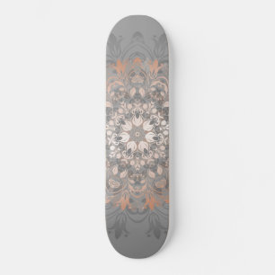 Roséguld Blommig Mandala Girlaktig Mini Skateboard Bräda 18,7 Cm