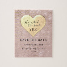 Roséguld Bröllop Save The Date