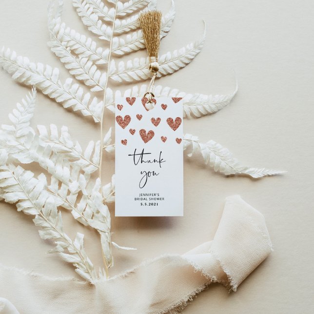 Roséguld bröllopsfest tack presentetikett (Skapare uppladdad)