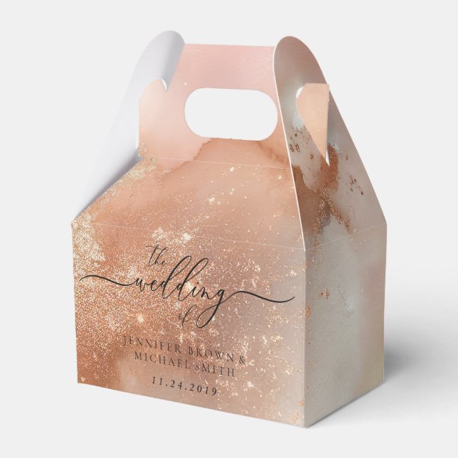 Roséguld Damm Vattenfärg Present Presentaskar (Framsidan Sidan)