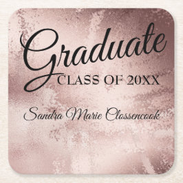 Roséguld elegant chic typografi examen underlägg papper kvadrat