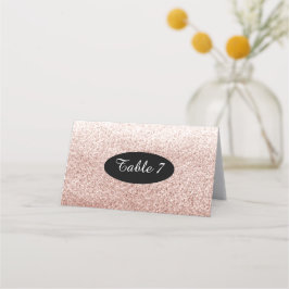 Roséguld Fals Glitter Bordsnummer Placeringskort