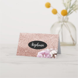 Roséguld Fals Glitter Namnskylthållare Placeringskort