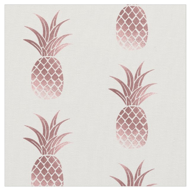Roséguld Falsk Folie Ananas Tyg (Närbild)