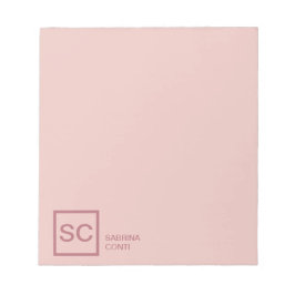 Roséguld färg professionell enkel monogramnamn anteckningsblock