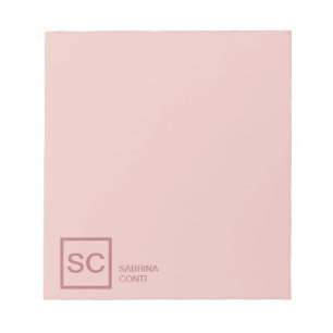 Roséguld färg professionell enkel monogramnamn anteckningsblock
