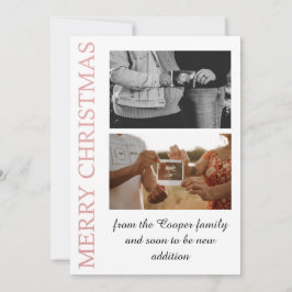 Roséguld, fler är mer välkommen bebis förkunnande  julkort