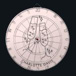 Roséguld flöjt glas skål namn fest darttavla<br><div class="desc">En roséguld bakgrund.  Personliggör och lägg till ett namn.   Dekorerad med ett par flöjter,  glas.</div>