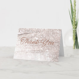 Roseguld Glitter Elegans Tacksamhetskort Tack Kort