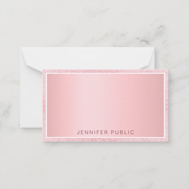 Roséguld glitter Elegant Anpassningsbar Mall (Framsida)