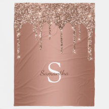 Roséguld glitter gnistrande dropp monogramnamn