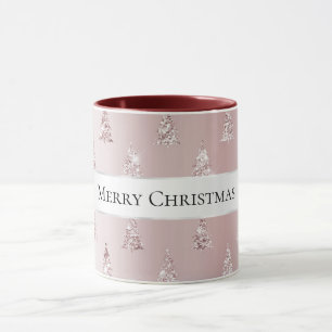 Roséguld glitter julgranar mugg