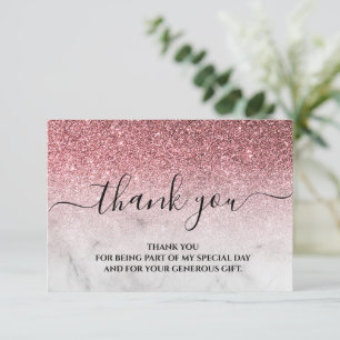 Roséguld glitter rosa tackkort tack kort