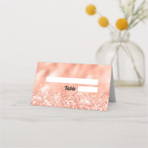 Roséguld glitter Sweet 16 platskort Placeringskort