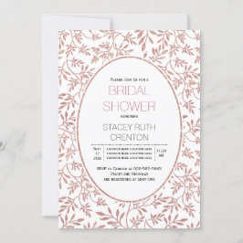 Roséguld glitterblad bröllopsbröllopsfest inbjudningar