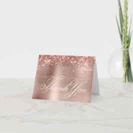 Roséguld glitterfolie dekorativ kalligrafi tack kort