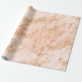 Roséguld glittermarmor Trendig chic födelsedagspre Presentpapper