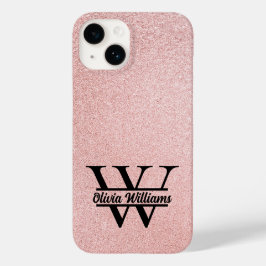 Roséguld glittermonogram | Girligt modernt gnist