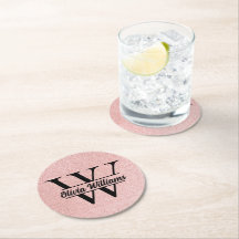 Roséguld Glittermonogram | Modernt flickaktigt gni