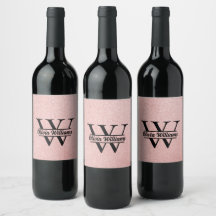 Roséguld Glittermonogram | Modernt flickaktigt gni