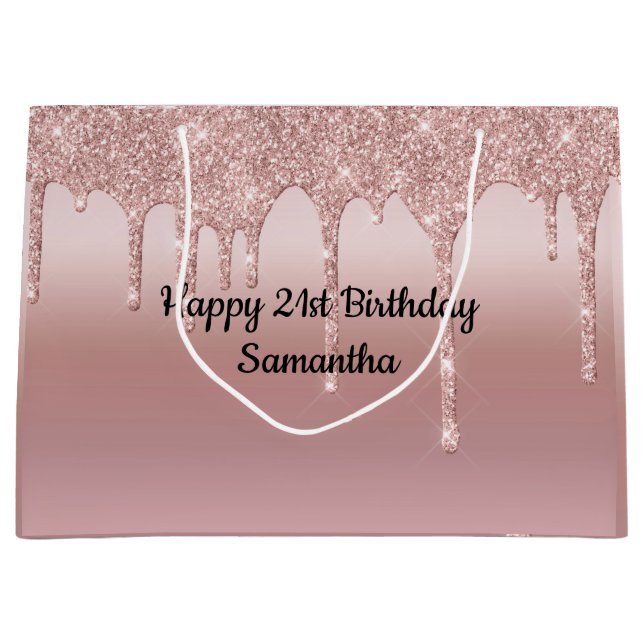 Roséguld glitterpersonlig sak med rosa ton (Framsidan)