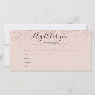 Roséguld glitterpresentcertifikat