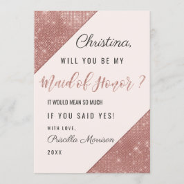 Roséguld Glittrande Glitter Sekvens Brudtärna Inbjudningar