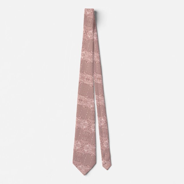 Roséguld Glittrande Halsduk Slips (Framsida)