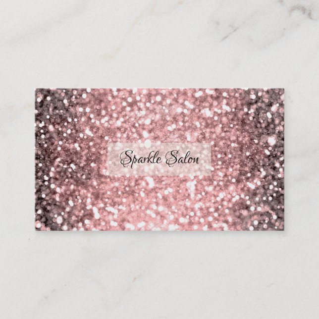 Roséguld glittrande ljus glitter gnistrande skönhe visitkort (Framsida)