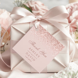 Roséguld Konfetti Rosaröd Modern Bröllopsdekor Gåvor Etiketter