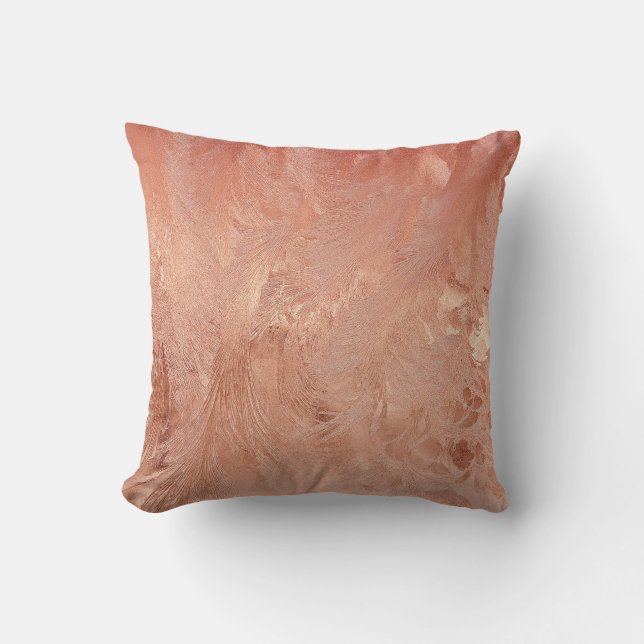 Roséguld Kopparstruktur Metallisk Kudde (Framsida)