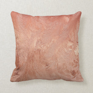 Roséguld Kopparstruktur Metallisk Kudde