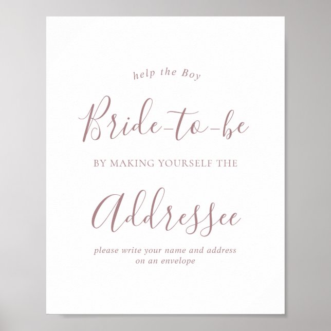 Roséguld Kuvert Adress Bröllopsskylt Poster (Framsidan)