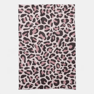 Roséguld Leopardyck Tryck Retro Kökshanddukar Hand