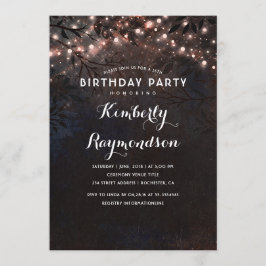 Roséguld Ljuss Rustik Födelsedagsfest Inbjudningar