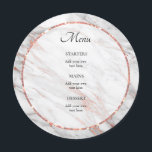 roséguld marmor elegant meny<br><div class="desc">marmor rund meny</div>