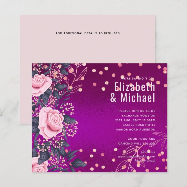 Roseguld Metallisk BRÖLLOPS Glitter Look (Fram/baksida)