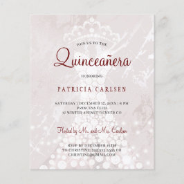 Roséguld modern budget quinceañera inbjudan